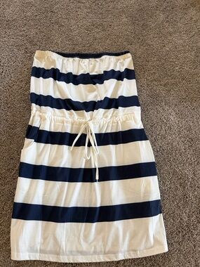 Striped Navy and White Drawstring Waist Women’s Skirt